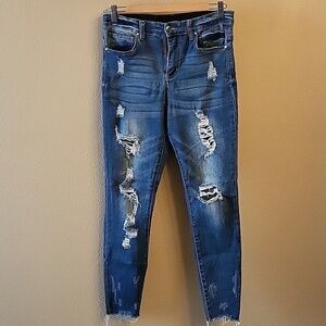 Grace and Lace Dark Wash Mid Rise Shaper Jeans Size 10